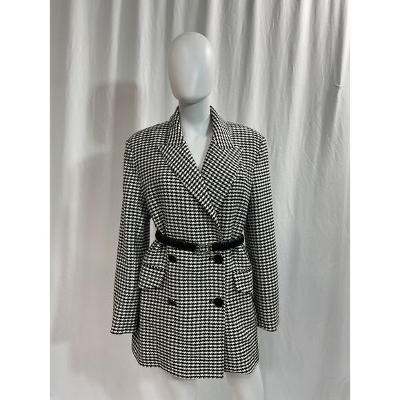Veronica Beard 'Hutchinson' Black Houndstooth Dickey Jacket Size L - Picture 2 of 5